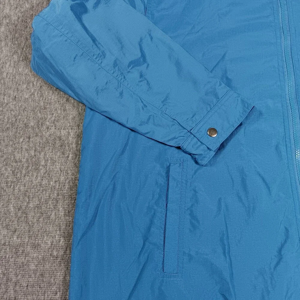 Disney Jacket Mens 1X Blue Embroidery Zip Up Waterproof Hooded Vintage